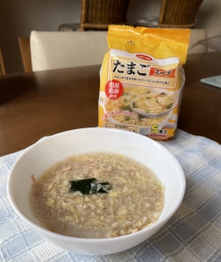 卵スープアレンジ朝食