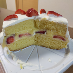 生協バターでクリスマスケーキ作り
