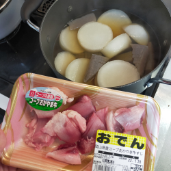 コープおかやま牛でおでん作り
