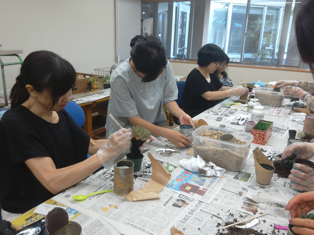 リメイク缶で多肉植物を寄せ植えしよう
【備北エリア神郷 哲西コープ委員会】