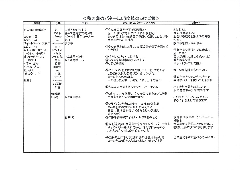 お魚教室　～旬の魚をさばこう♪♪～
【井笠エリアくらし・環境ＰＪ】