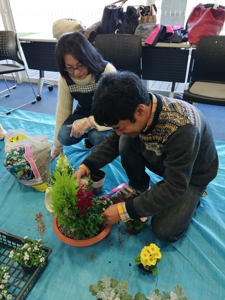 クリスマスに向けて寄せ植えをしよう!!
【井笠エリア寄島コープ委員会】
