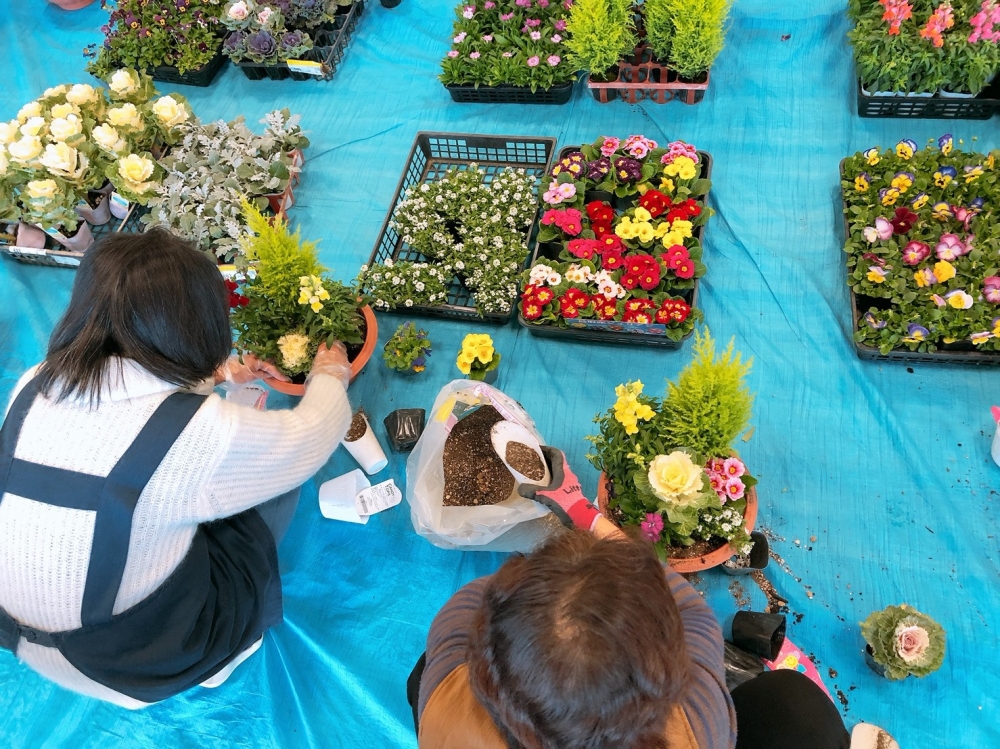 クリスマスに向けて寄せ植えをしよう!!
【井笠エリア寄島コープ委員会】