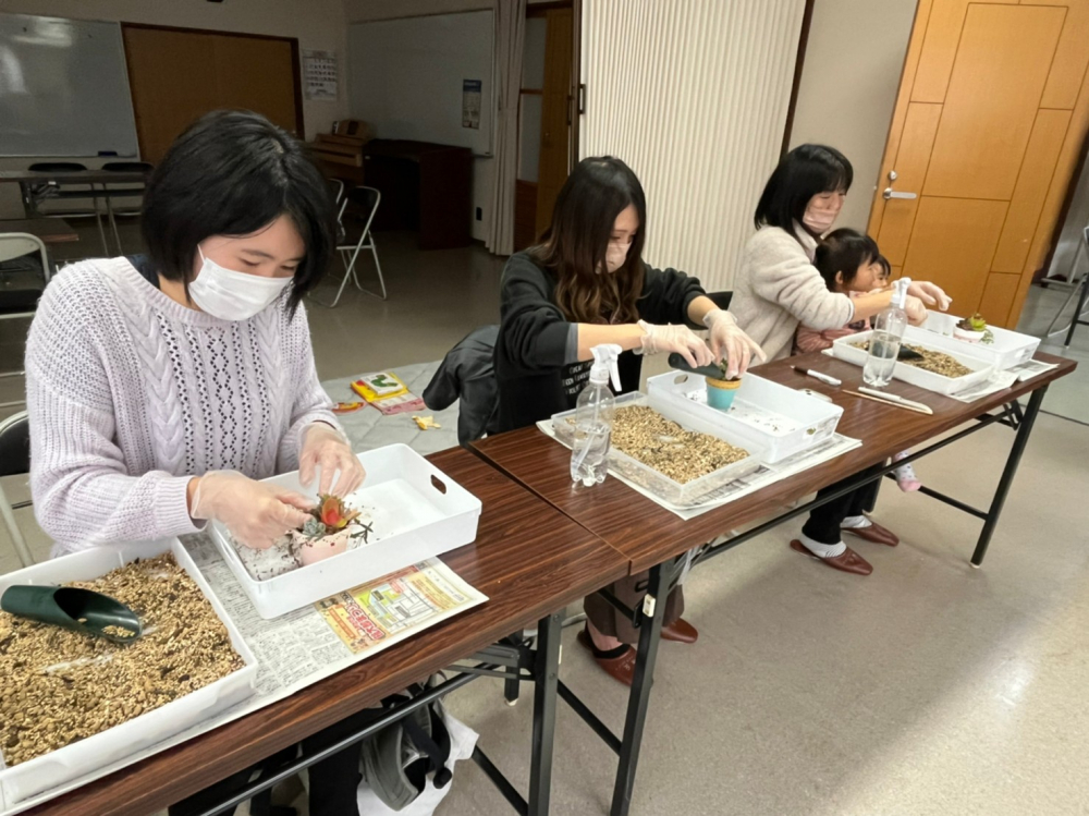 多肉植物の寄せ植え体験
【岡山西エリア桃丘コープ委員会】