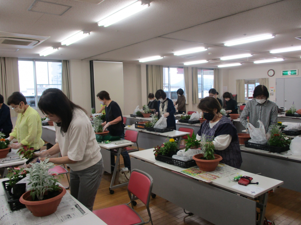 夏の花で寄せ植えをしませんか①
【備北エリア幅広い参加参画を目指す委員会】