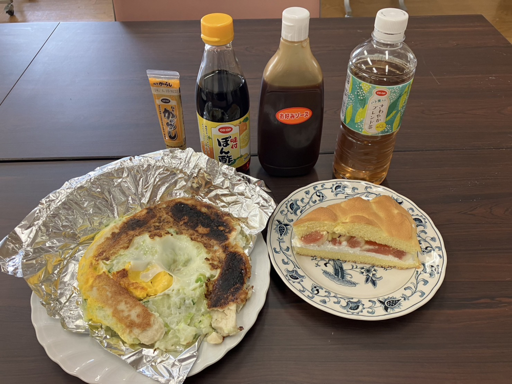 米粉を使ってお好み焼きとブッセを作ってみませんか
【岡山西エリア大元コープ委員会】