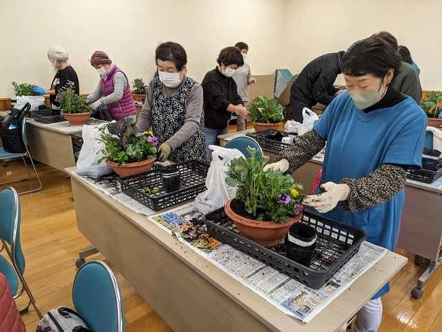 正月を彩る寄せ植え
【美作エリア久世コープ委員会】