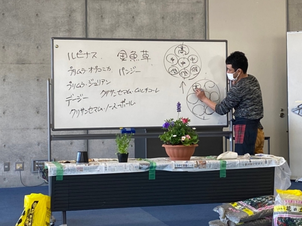 寄せ植えしませんか?
【井笠エリア寄島コープ委員会】